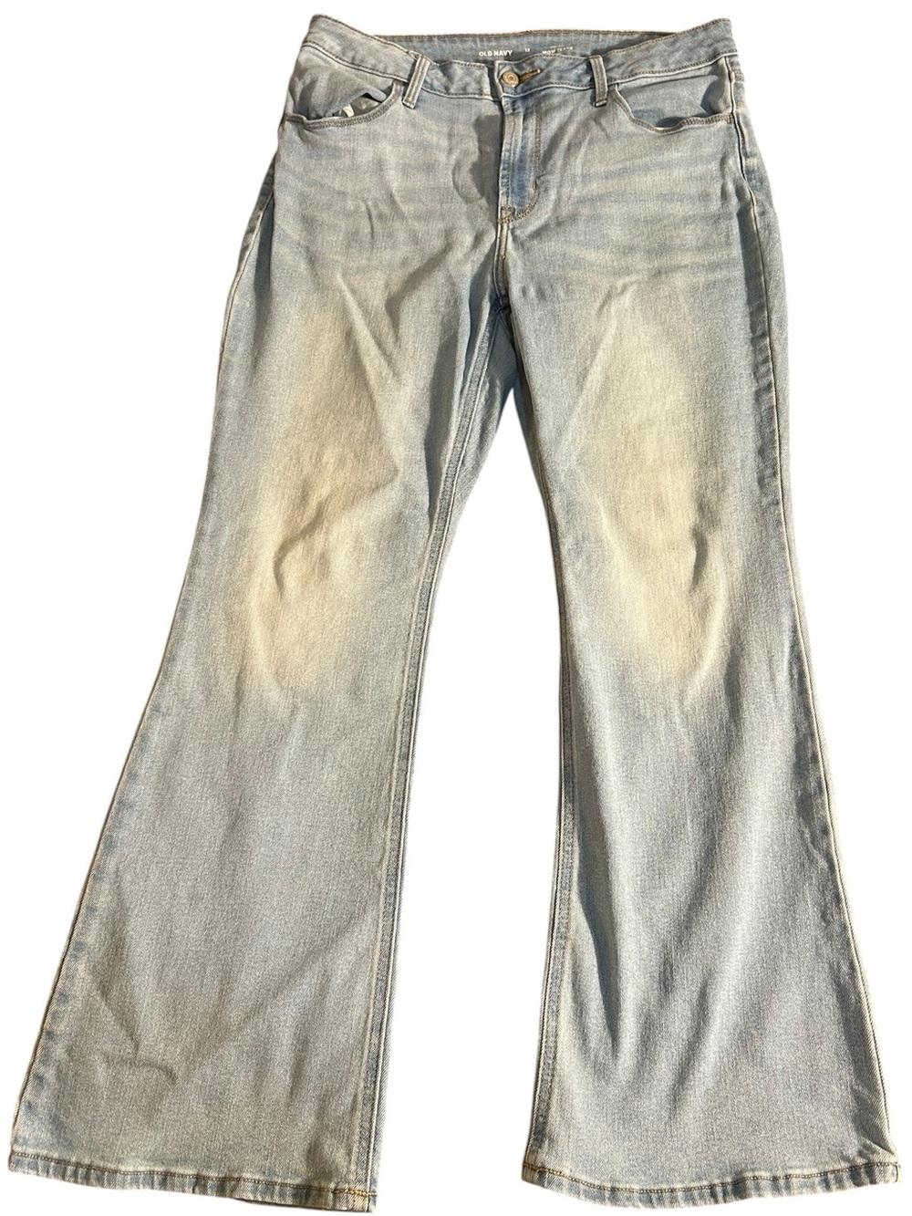 Old Navy Women’s High-Rise WOW Flare Jeans Light Blue 12